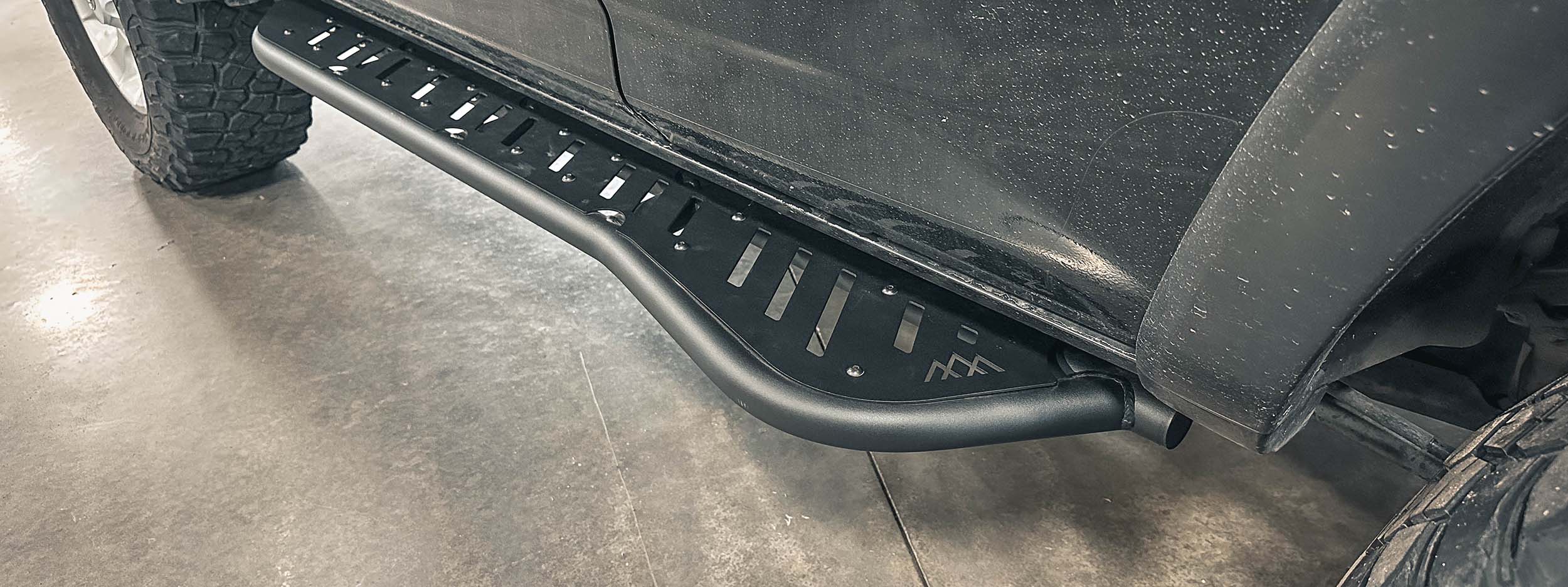 Backwoods 4Runner Rock Sliders installed on a 5th Gen Toyota 4Runner