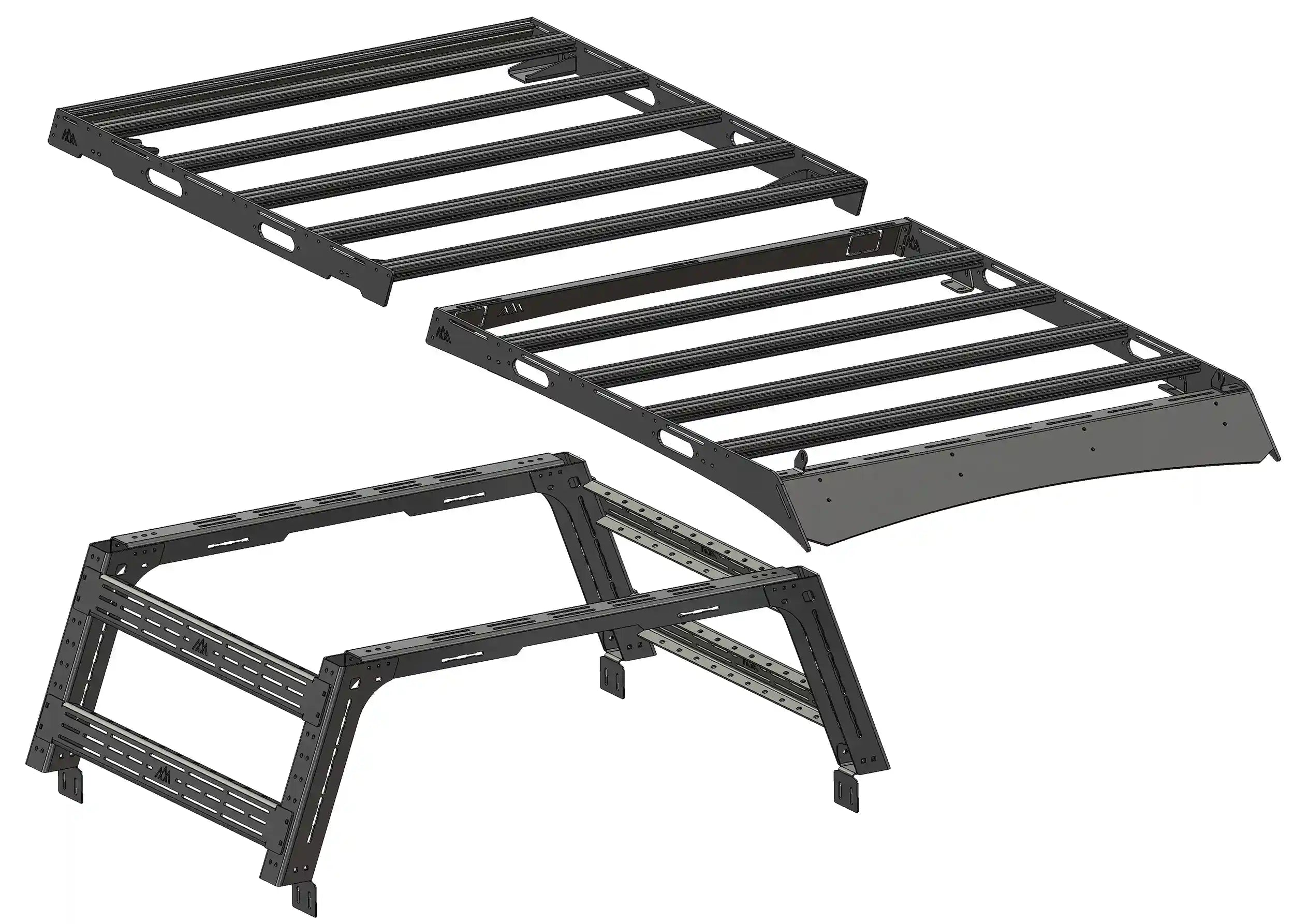 Backwoods Adventure Mods DRIFTR truck bed rack and roof rack modular gear storage system for 2024 4th gen Toyota Tacoma