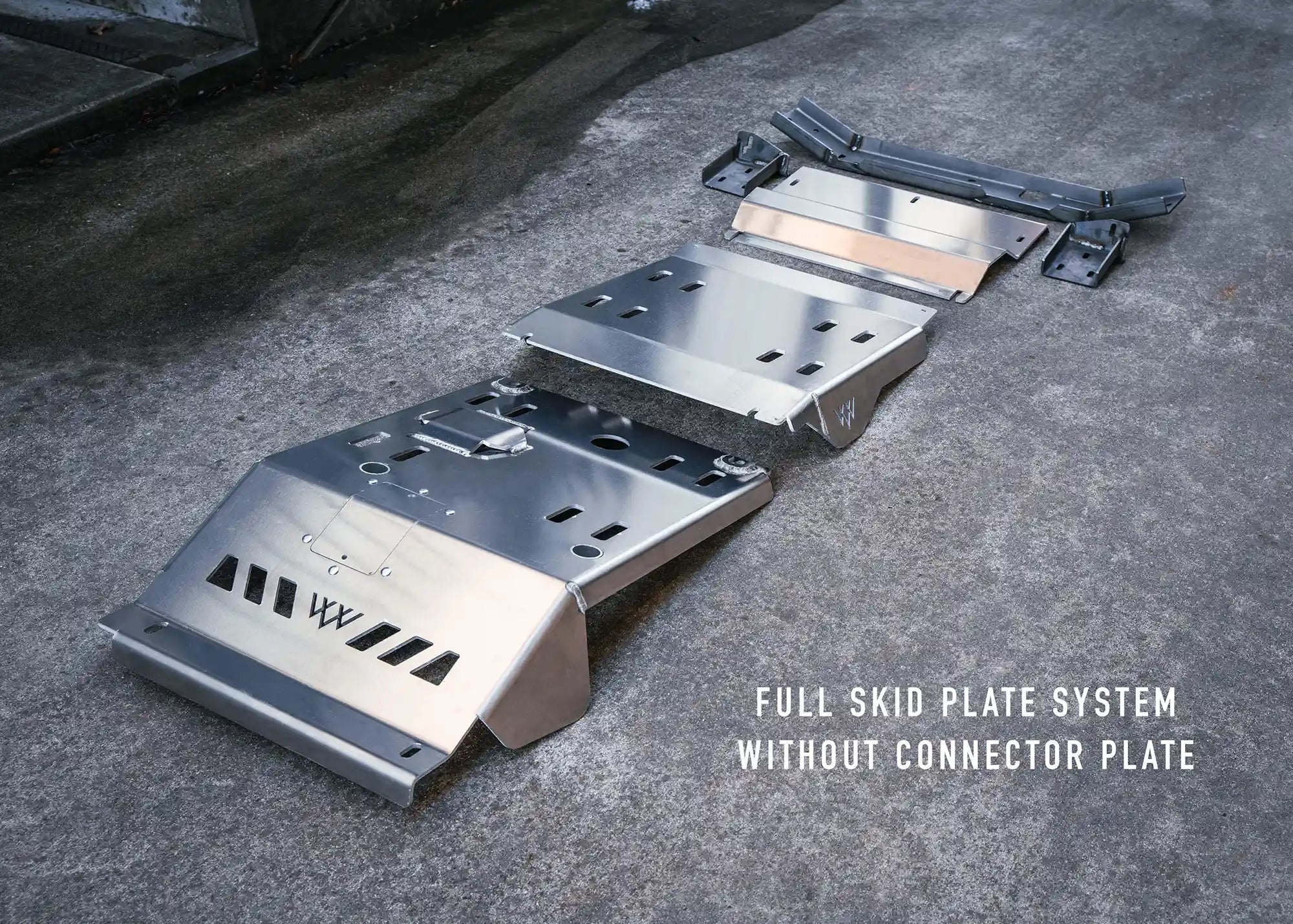 Backwoods Adventure Mods 2005-2023 2nd and 3rd Gen Toyota Tacoma Full Skid Plate Kit System in raw aluminum