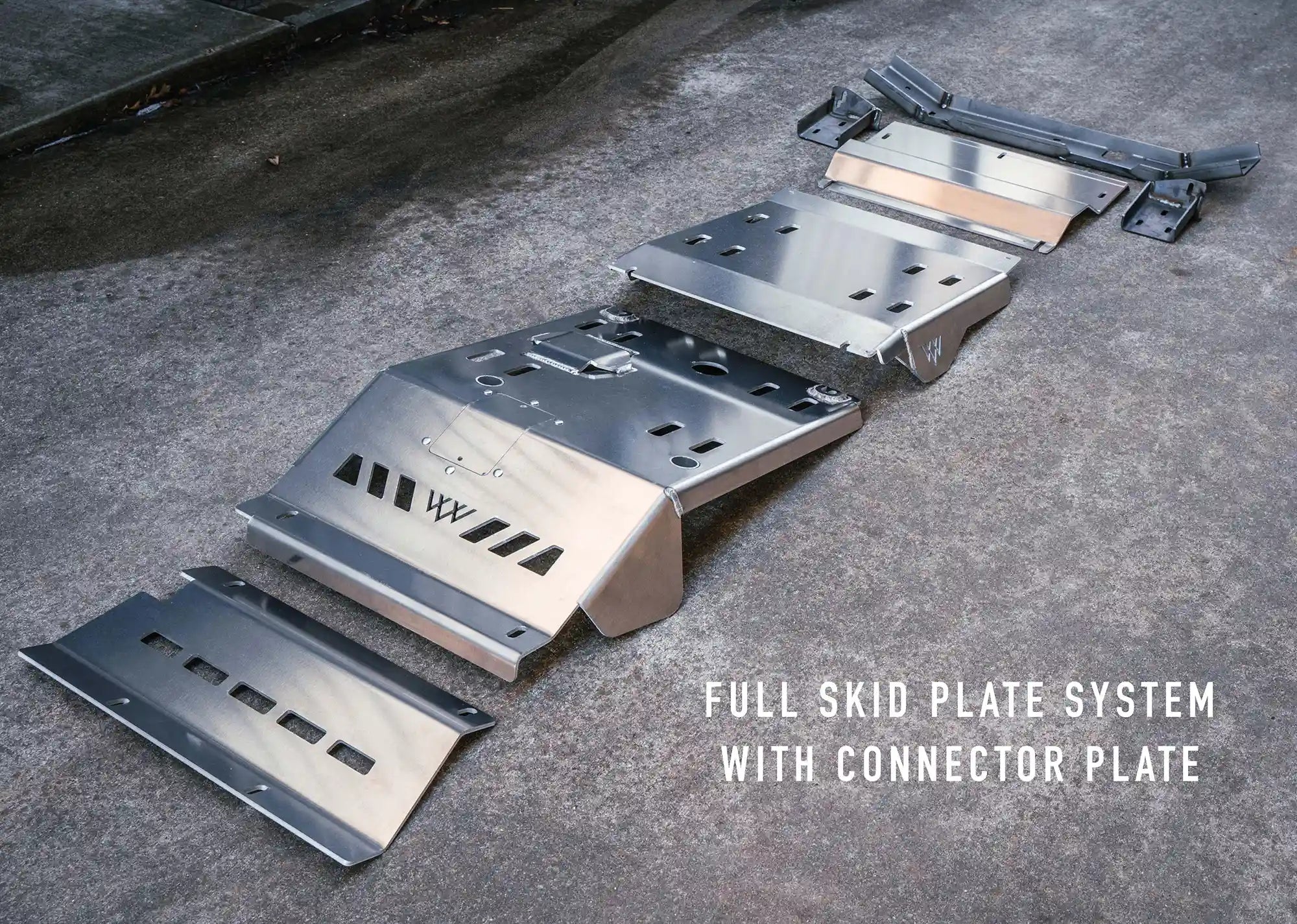 2005-2023 Tacoma Skid Plates System with optional connector skid plate from Backwoods Adventure Mods