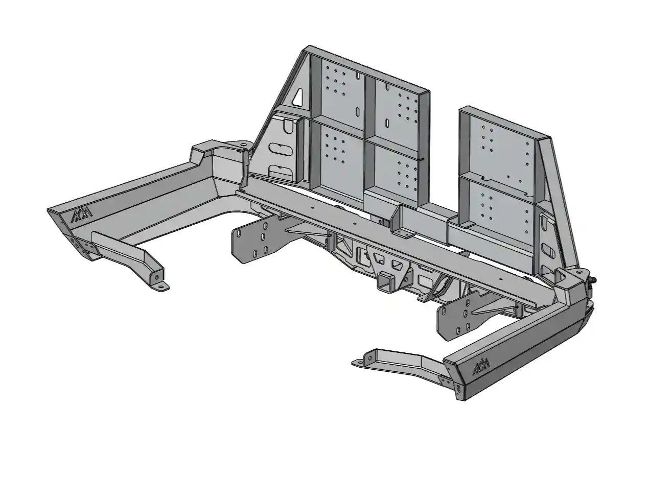 Diagram of the swing out mechanism on the Backwoods Adventure Mods 2016-2023 3rd Gen Toyota Tacoma Hi-Lite High Clearance Dual Swing Out Rear Bumper