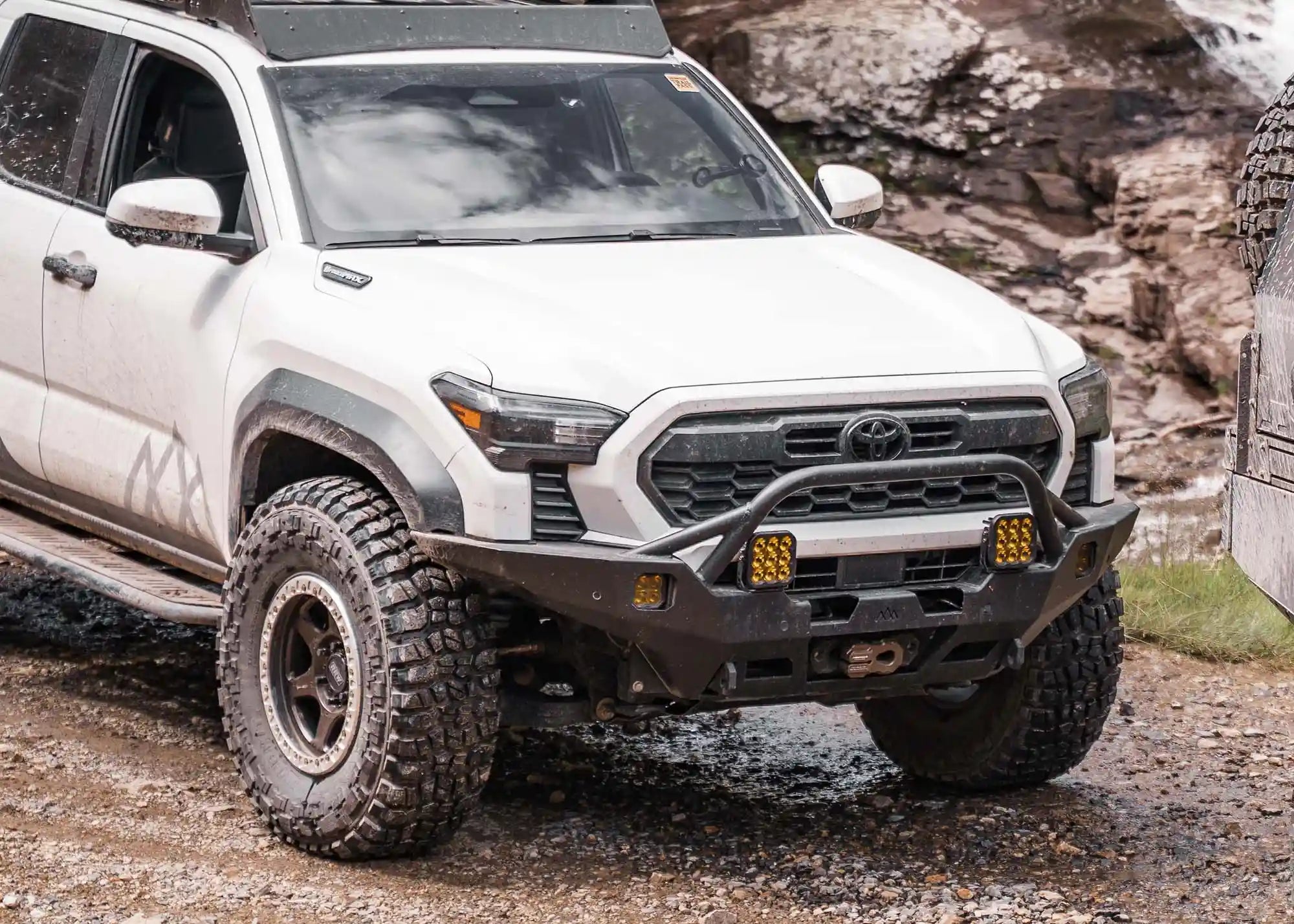 Backwoods Adventure Mods Toyota Tacoma 4th Gen (2024) Hi-Lite hybrid Off Road high clearance Front Bumper with Prerunner Bull Bar
