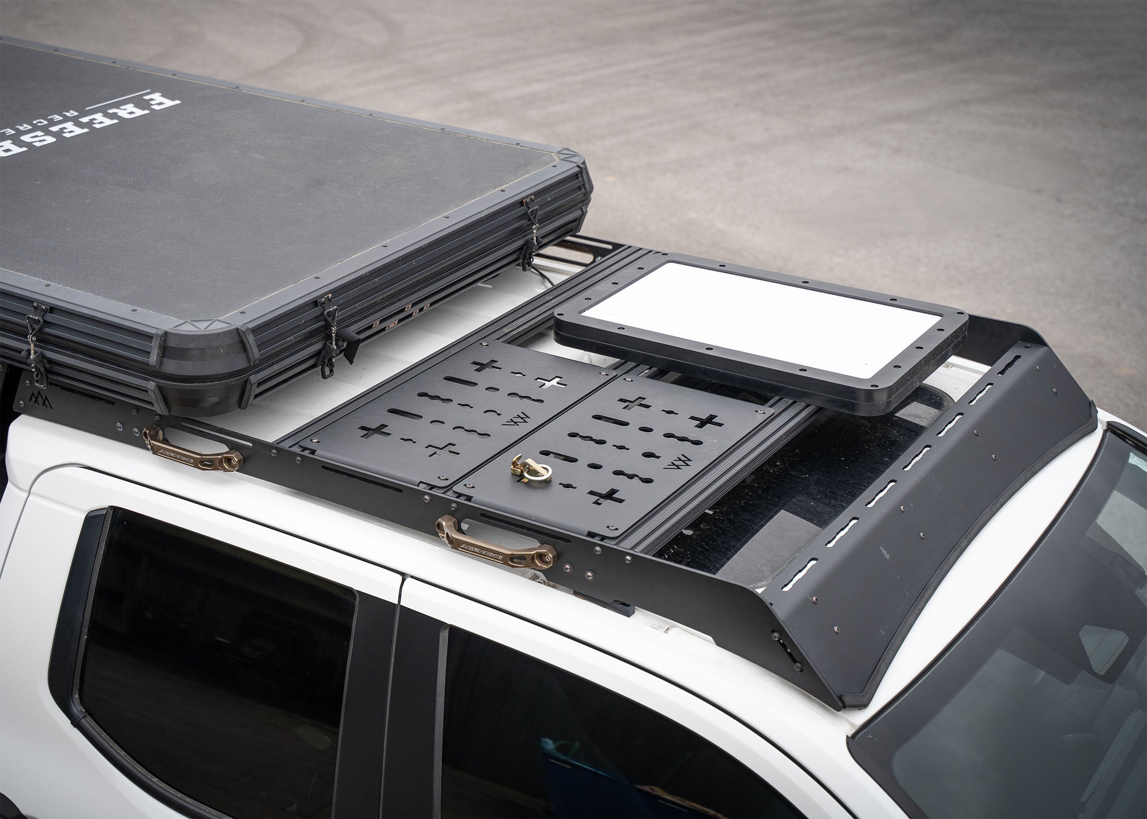 Image showing the top of the Backwoods Adventure Mods DRIFTR 2024 4th gen Toyota Tacoma roof rack