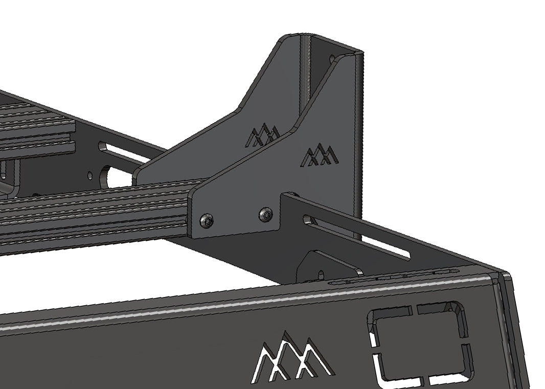 Installation diagram of the HD Awning Brackets for Backwoods Adventure Mods DRIFTR Roof Racks