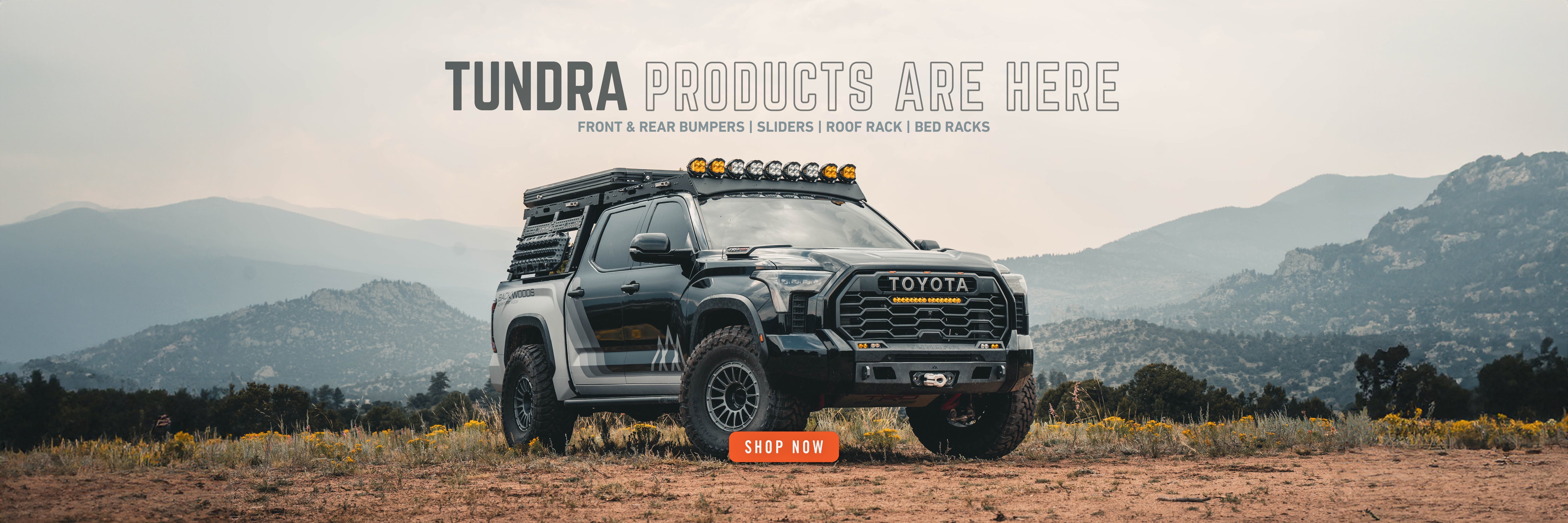 Hero Image of a Toyota Tundra fitted with Backwood's overland accessories. | Backwoods Adventure Mods