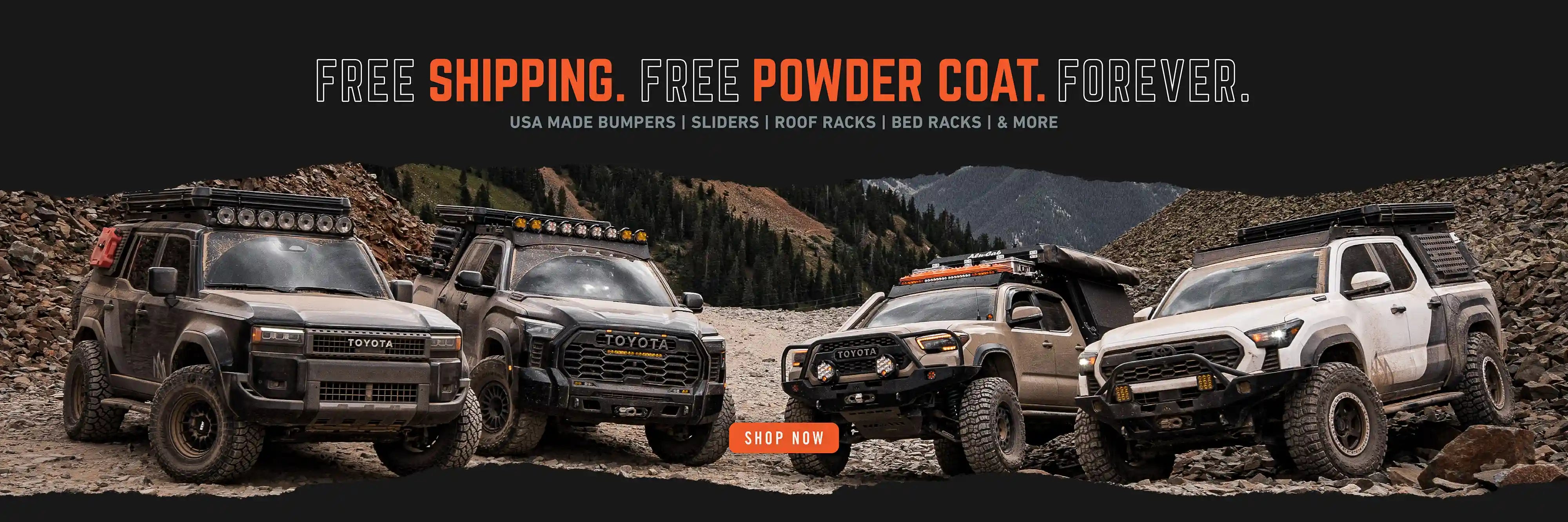 Backwoods Adventure Mods Free Shipping Free Powder Coat Info Graphic Banner