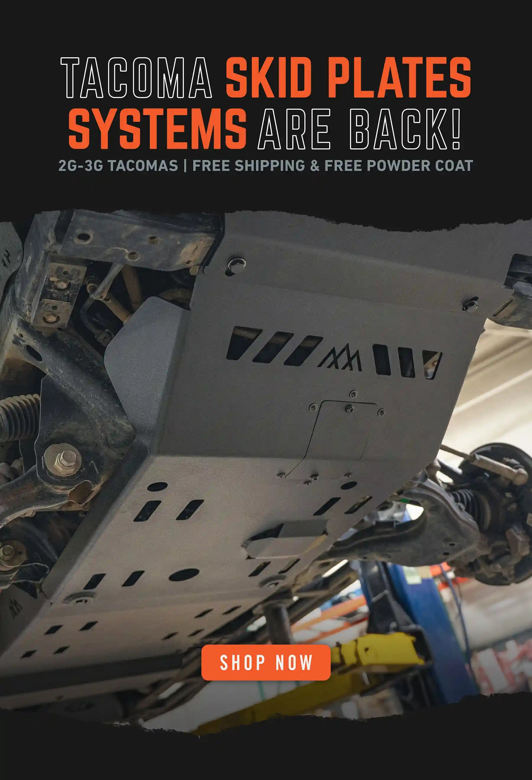 Backwoods Adenture Mods Tacoma Skid Plates Infographic Banner