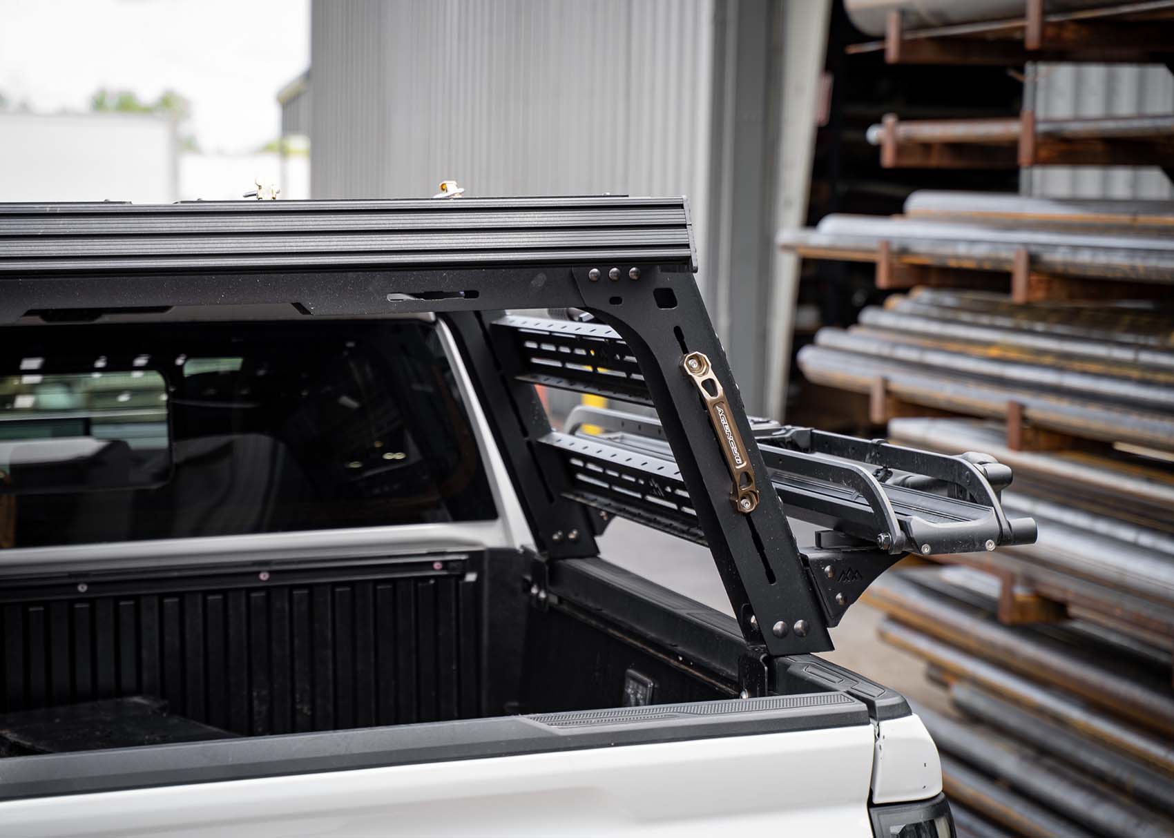 Image showing the rear of the Backwoods Adventure Mods Toyota Tacoma Overland Bed Rack