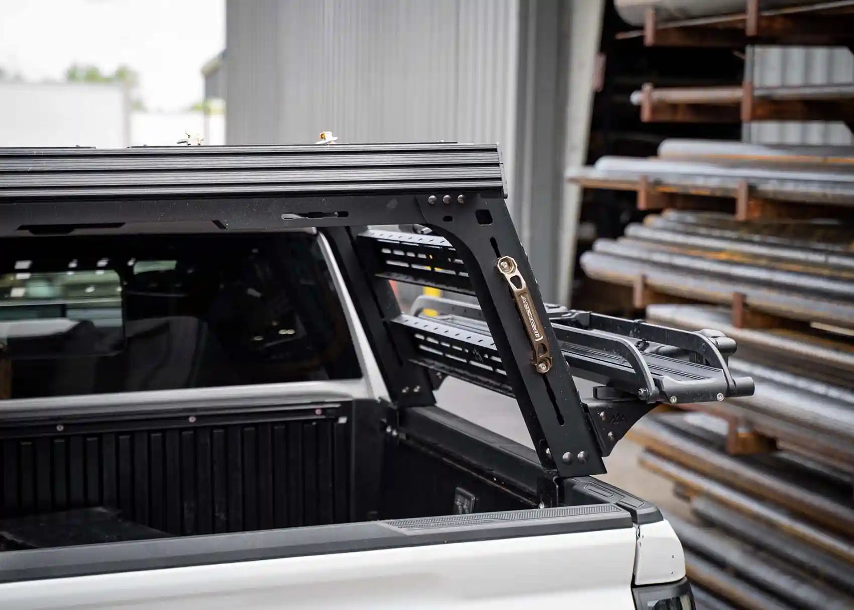 Image showing the rear of the Backwoods Adventure Mods Toyota Tacoma Overland Bed Rack