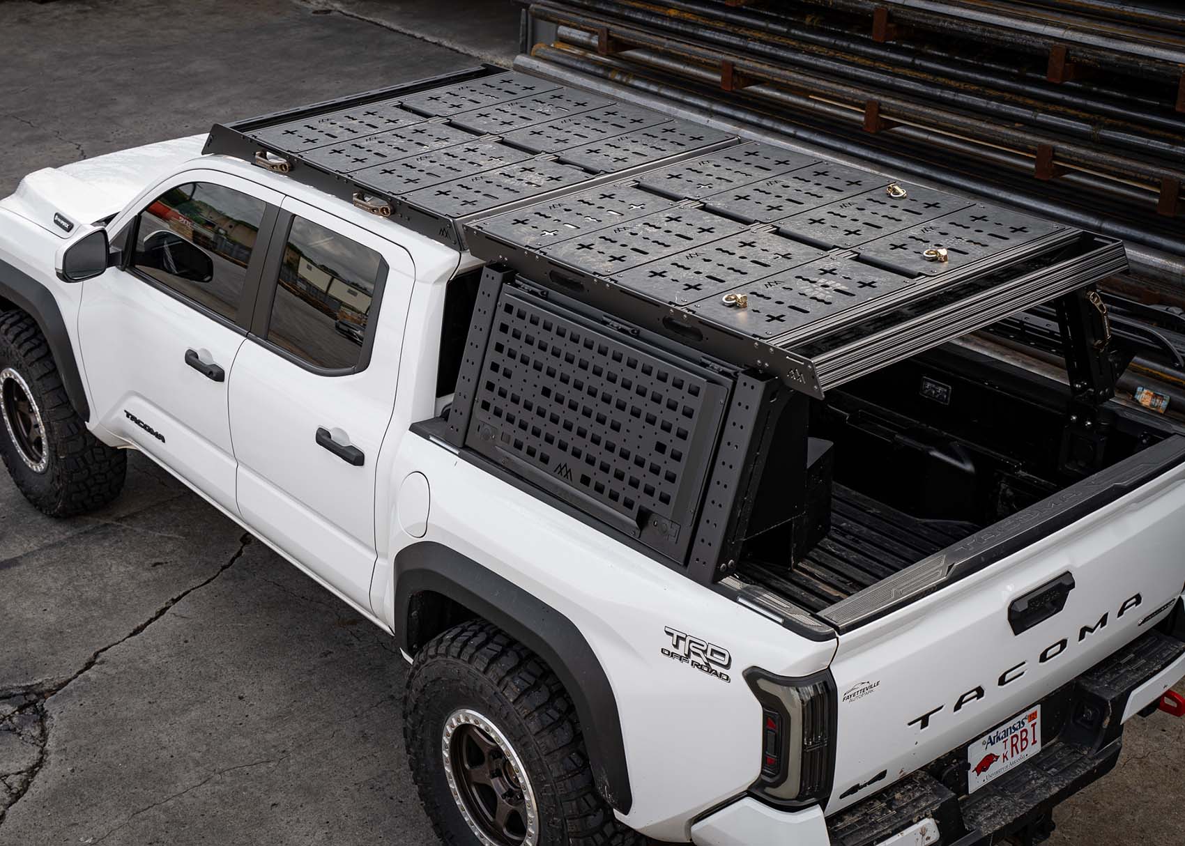 Image showing the top of the Backwoods Adventure Mods Toyota Tacoma Overland Bed Rack