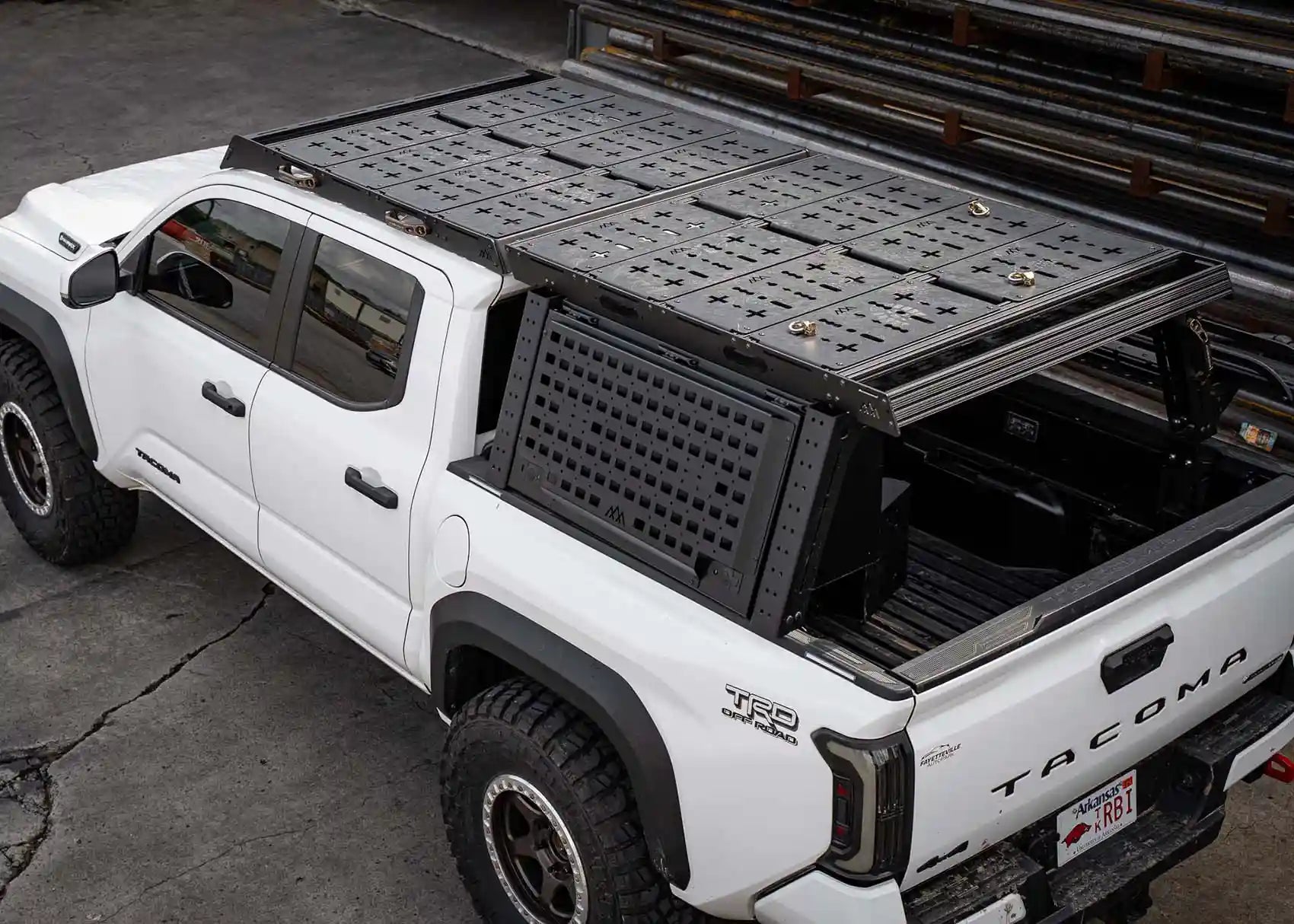 Image showing the top of the Backwoods Adventure Mods Toyota Tacoma Overland Bed Rack