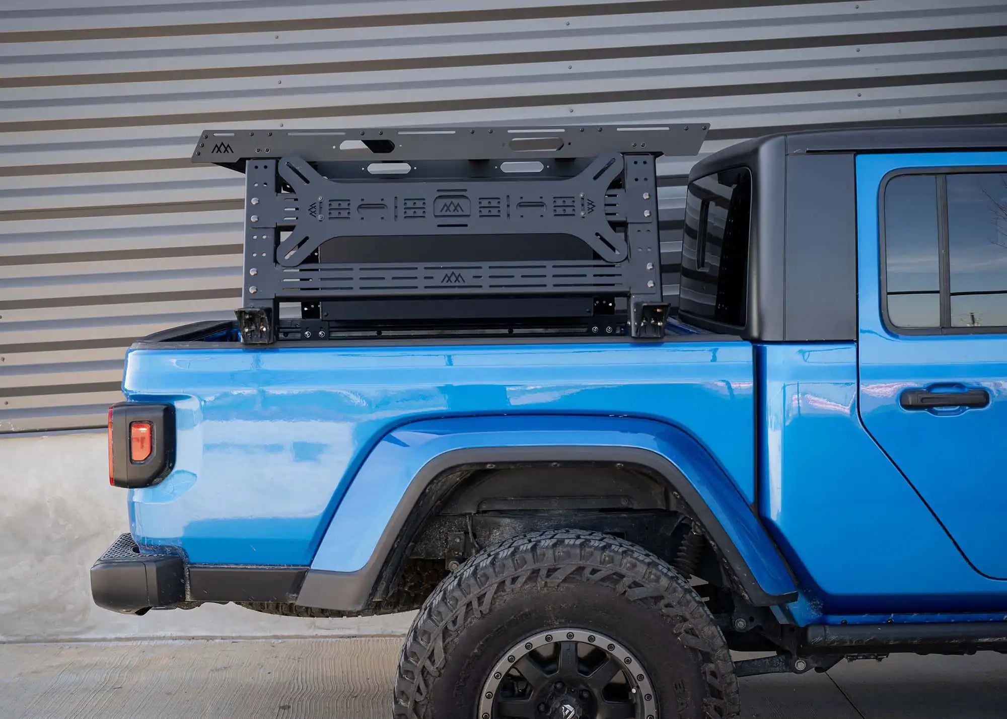 Side profile image of the Jeep Gladiator Bed Rack from Backwoods Adventure Mods
