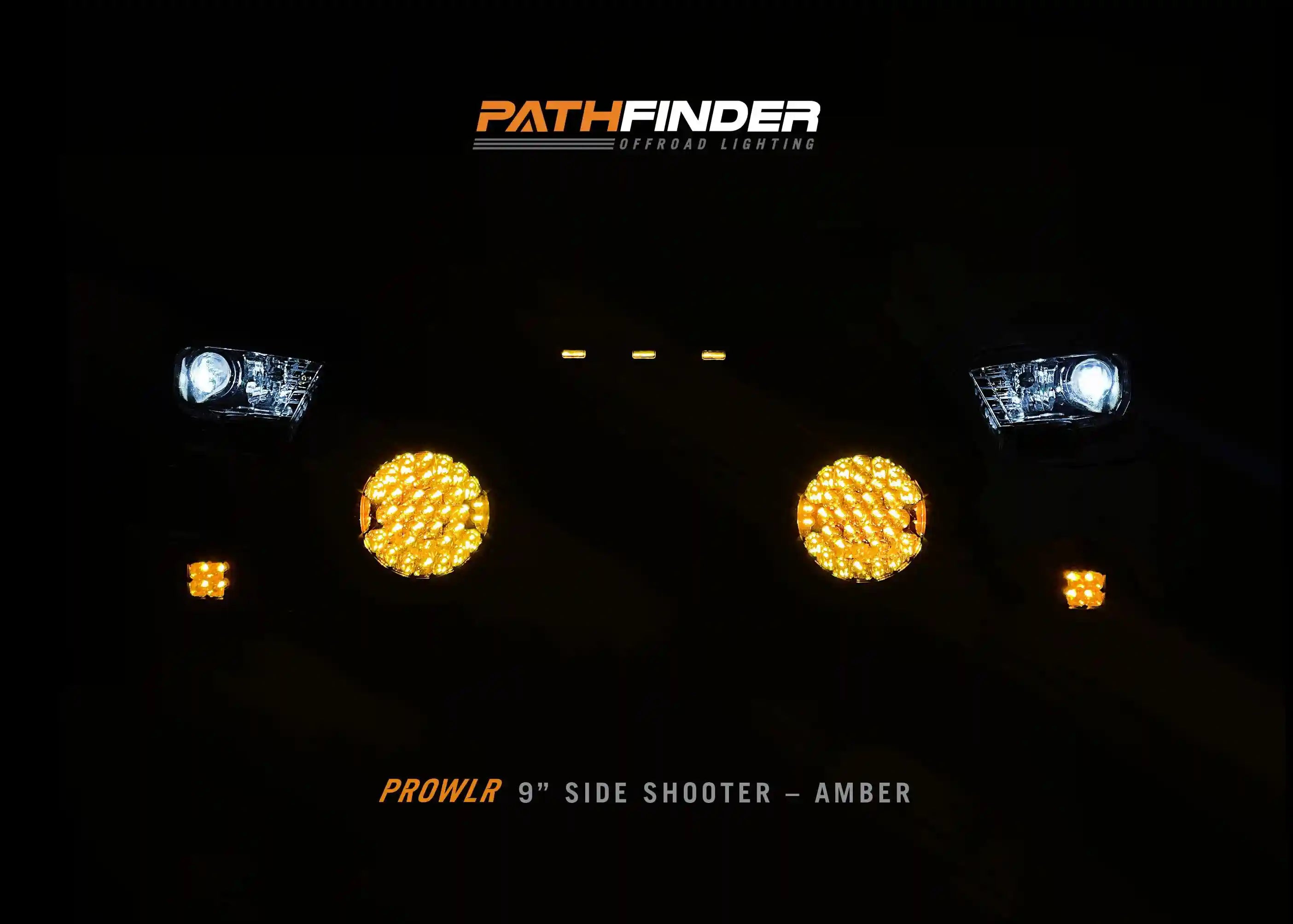 Demonstration promo of the Backwoods Adventure Mods Pathfinder PROWLR 9 inch Amber LED Off Road Driving Lights at night