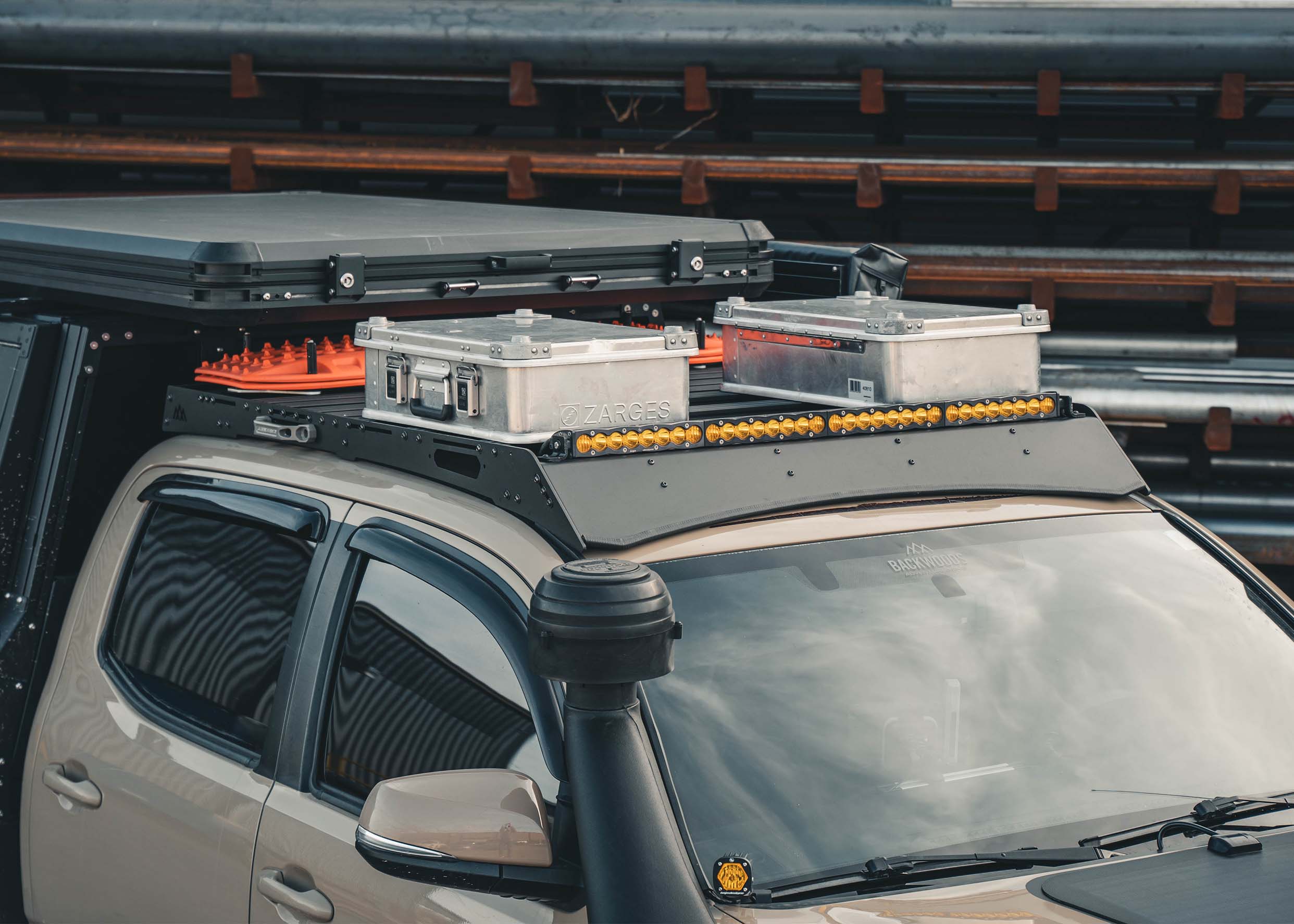 Backwoods Adventure Mods 2005-2023 2nd and 3rd Gen Toyota Tacoma DRIFTR Roof Rack cargo carrier