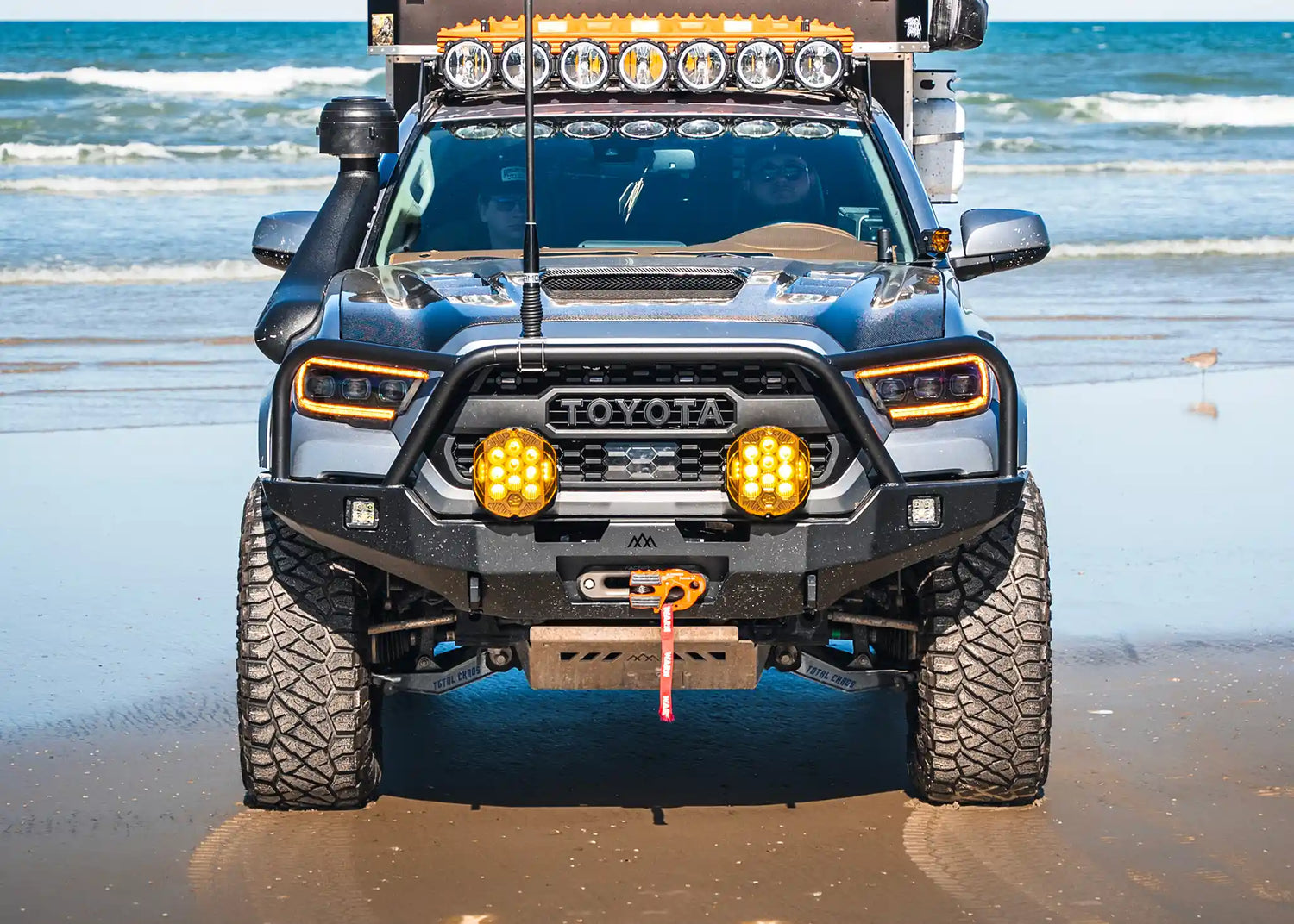 Backwoods Adventure Mods 2016-2023 Toyota Tacoma Front Bumper with Bull Bar installed