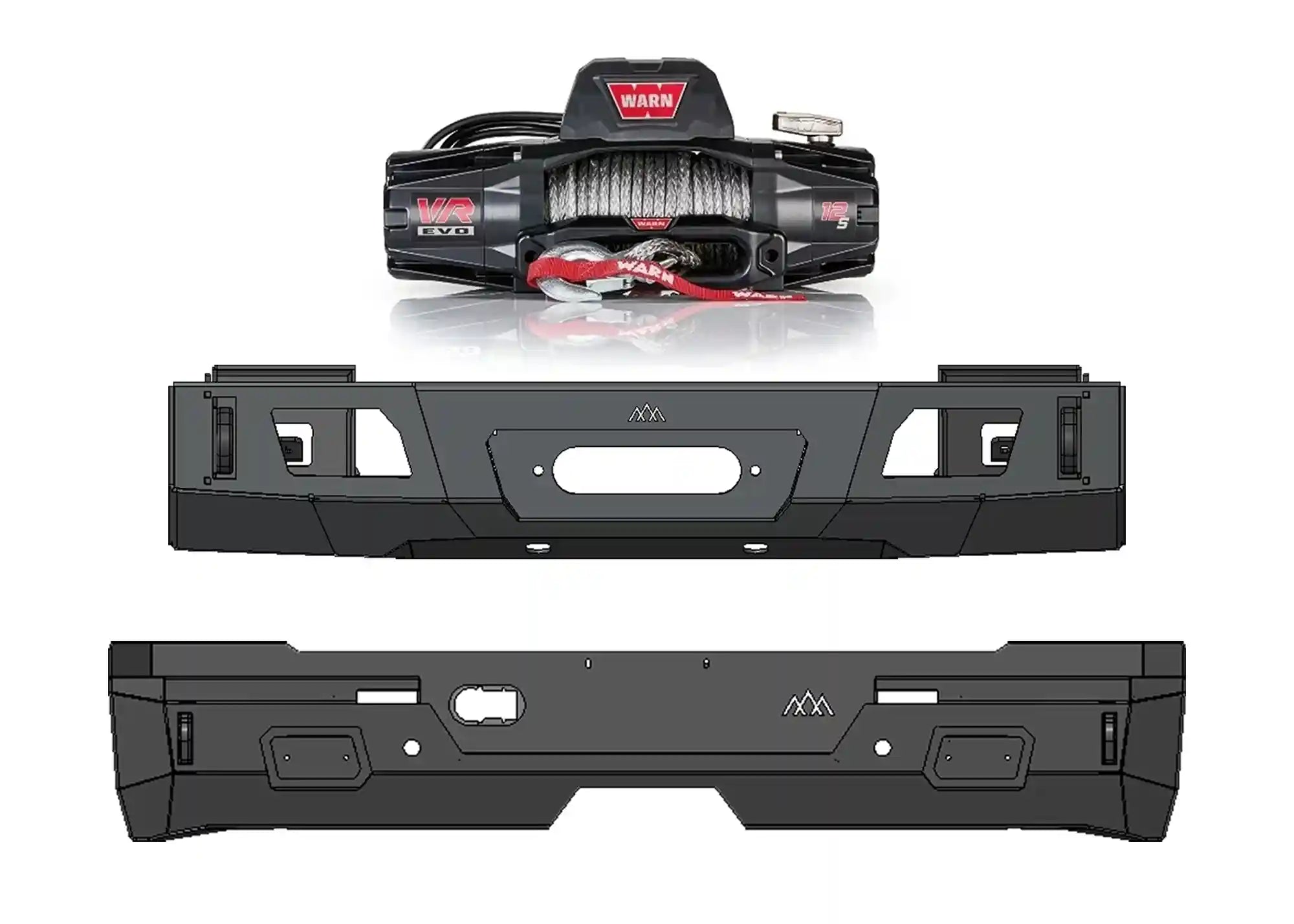 Backwoods Adventure Mods Expedition off road kit for the 2022+ 3rd Gen Toyota Tundra, including front and rear off road bumpers and a Warn VR Evo 12s winch