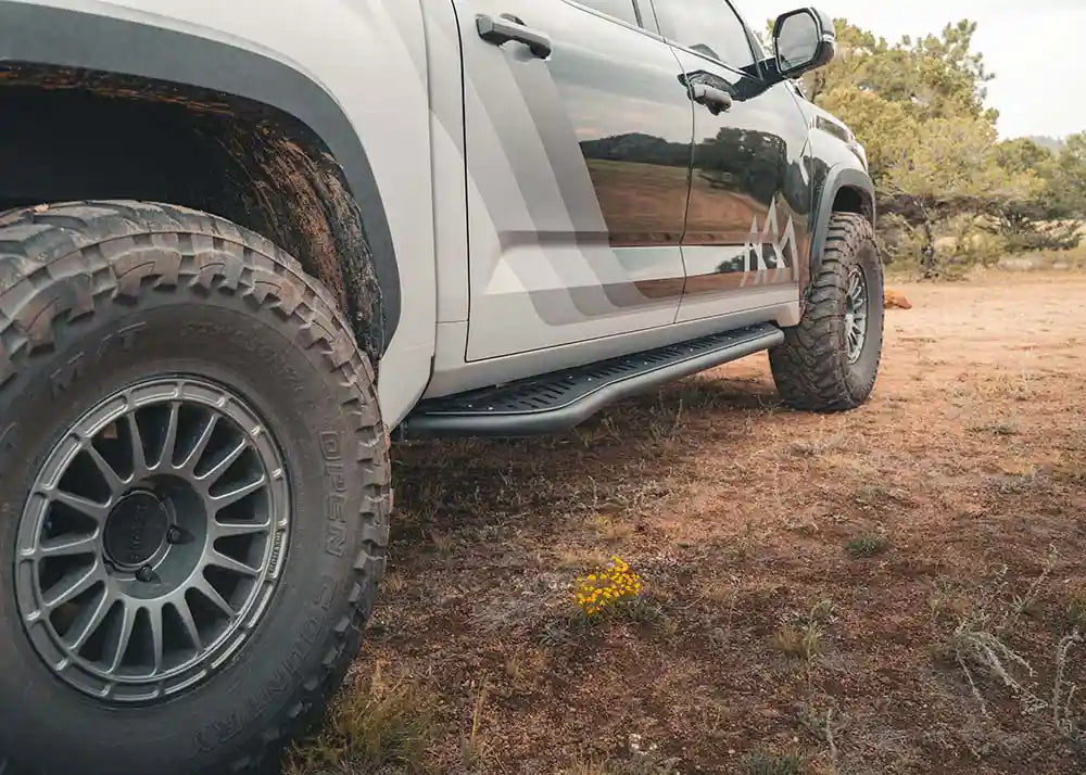 Backwoods Adventure Mods Tundra rock slider included in the Trail Ready off road kit for the 2022+ 3rd Gen Toyota Tundra