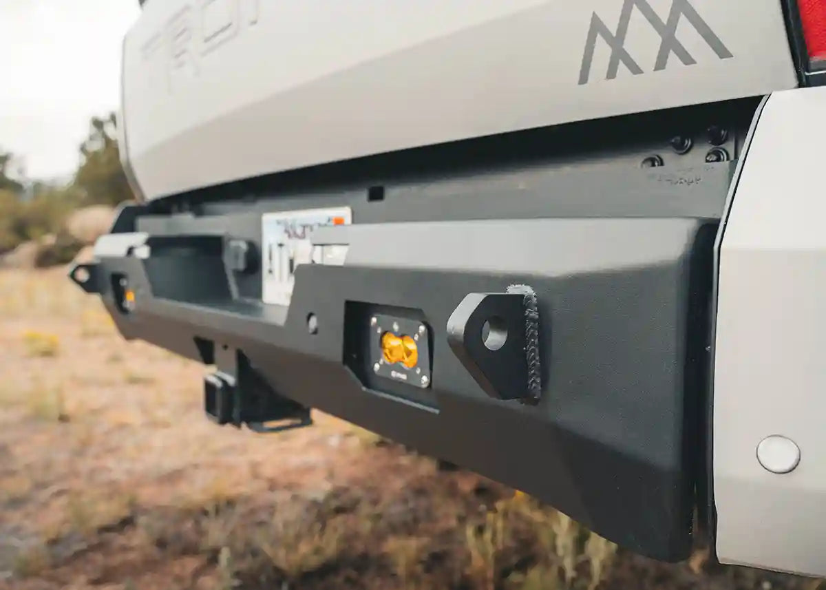 Image showing the off road recovery points on the Backwoods Adventure Mods 3rd Gen Toyota Tundra Rear Bumper