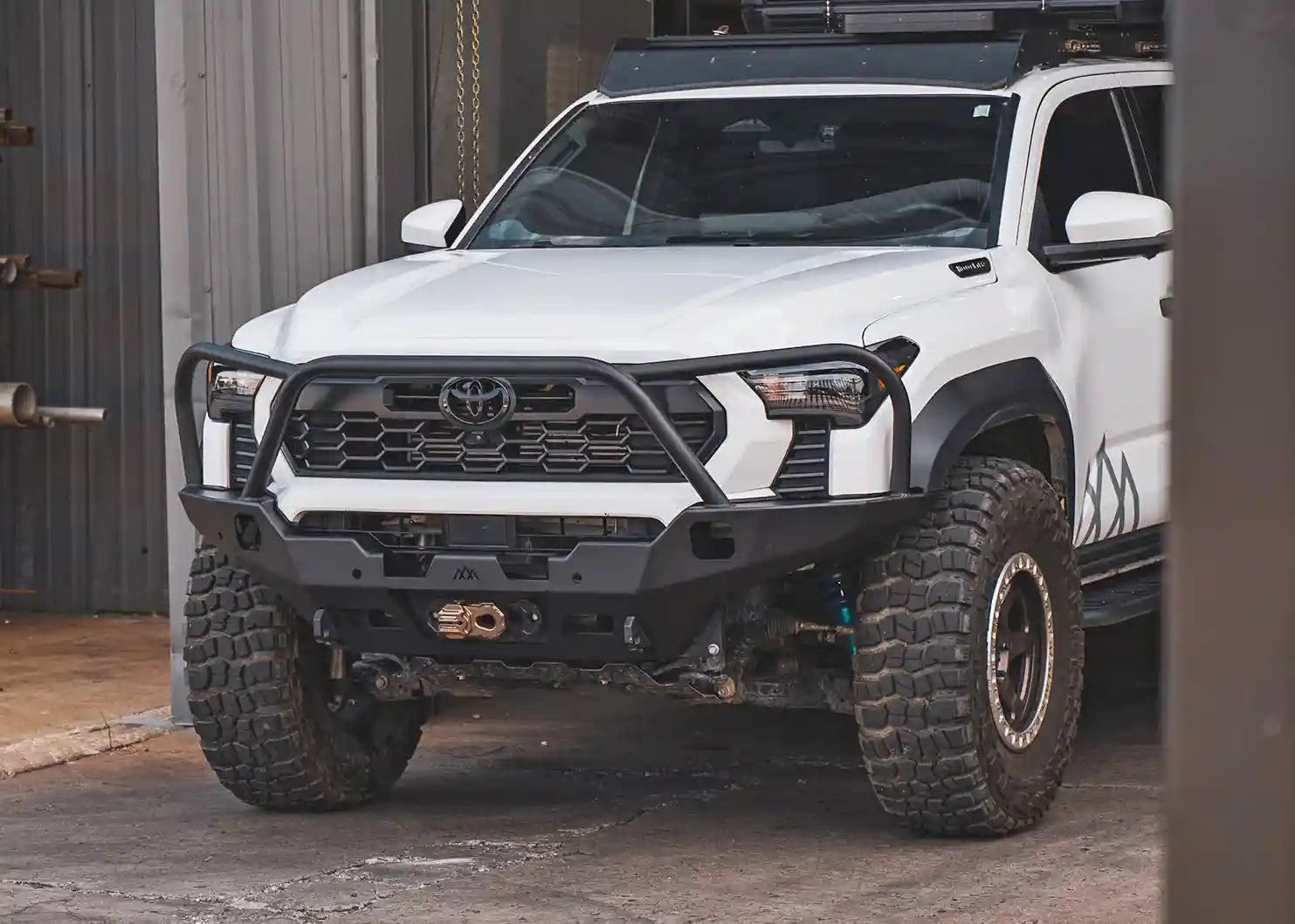 Backwoods Adventure Mods 20244th Gen Toyota Tacoma Hi-Lite hybrid Off Road high clearance Front Bumper with Bull Bar