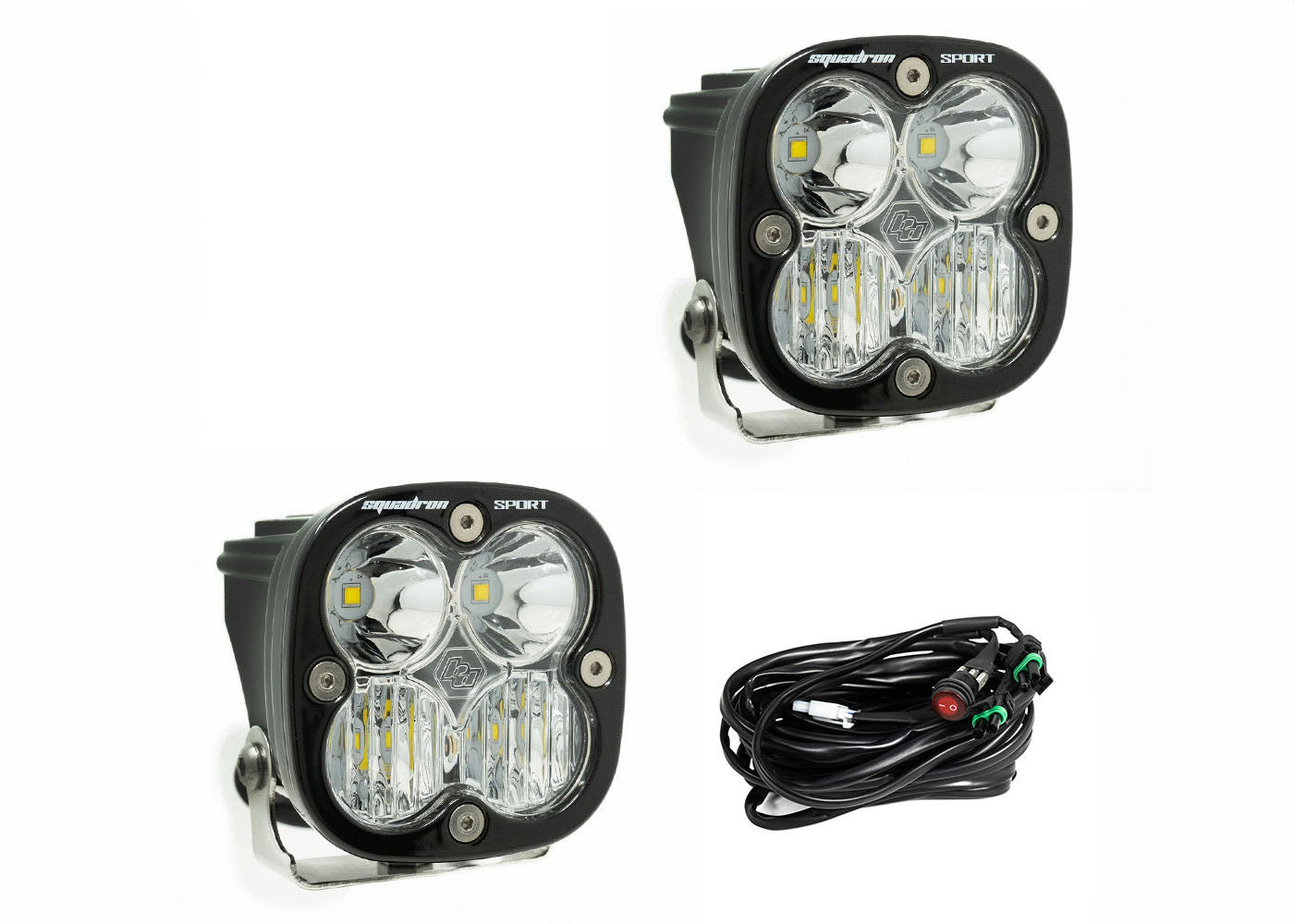 Baja Designs - Squadron Sport Black LED Auxiliary Light Pod Pair - Universal