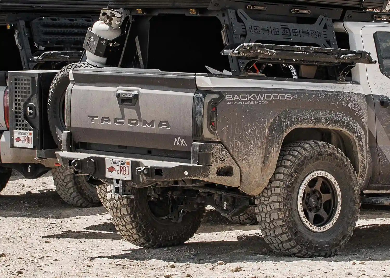 Backwoods Adventure Mods 2024 Toyota Tacoma Rear Bumper installed on a 4th gen Tacoma for additional clearance off road
