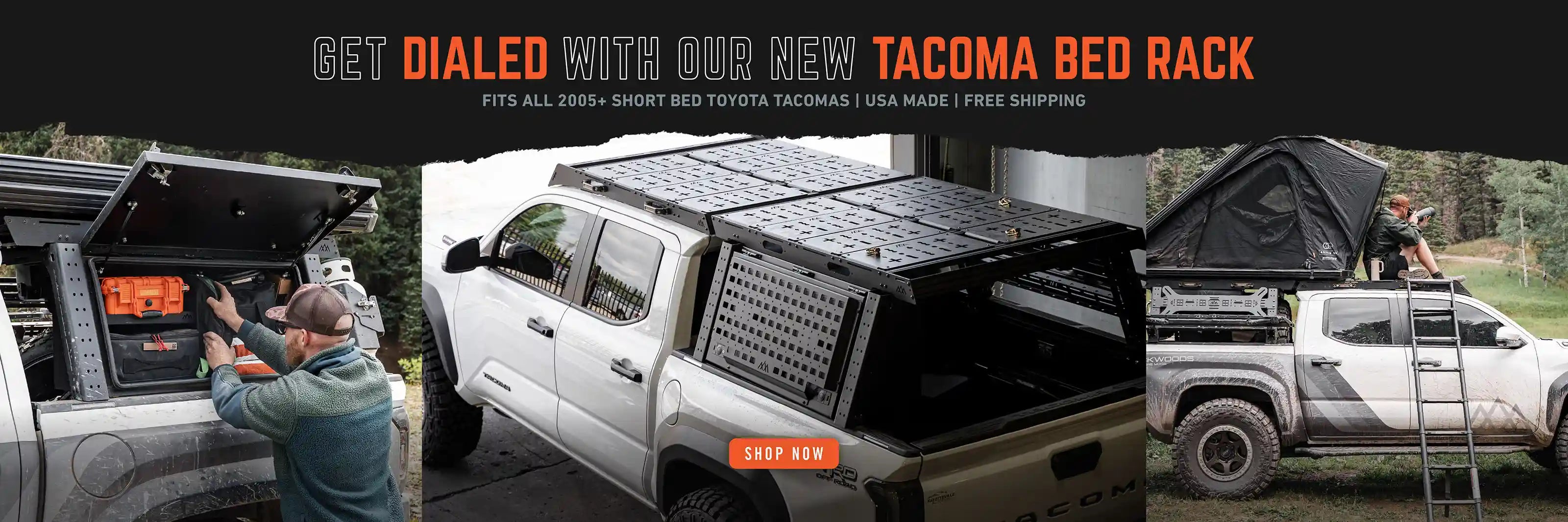 Backwoods Adventure Mods Toyota Tacoma Bed Rack Infographic Banner