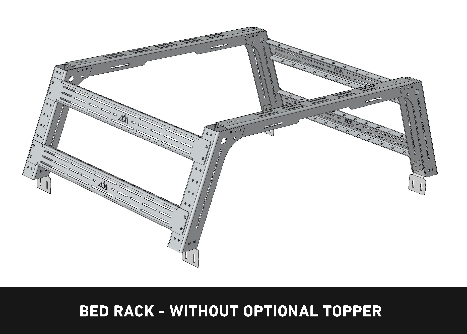 Diagram of the 2005+ Toyota Tacoma Overland Bed Rack by Backwoods Adventure Mods 