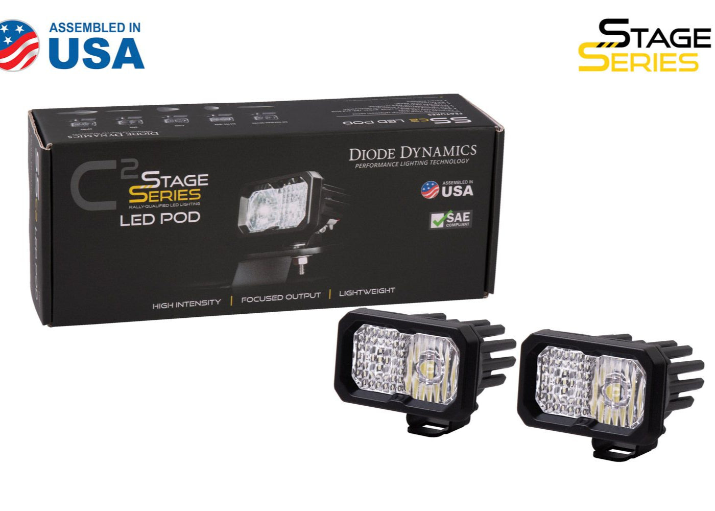 Diode Dynamics - SSC2 SAE/DOT White Sport LED Pod (Pair)