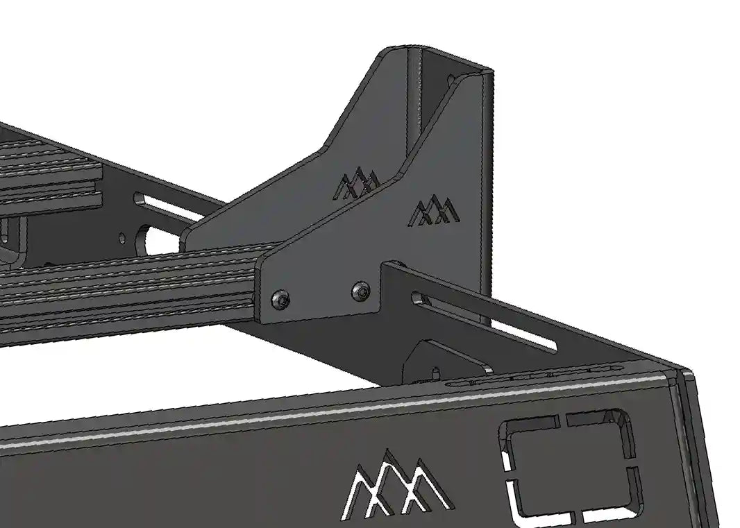 Installation diagram of the HD Awning Brackets for Backwoods Adventure Mods DRIFTR Roof Racks