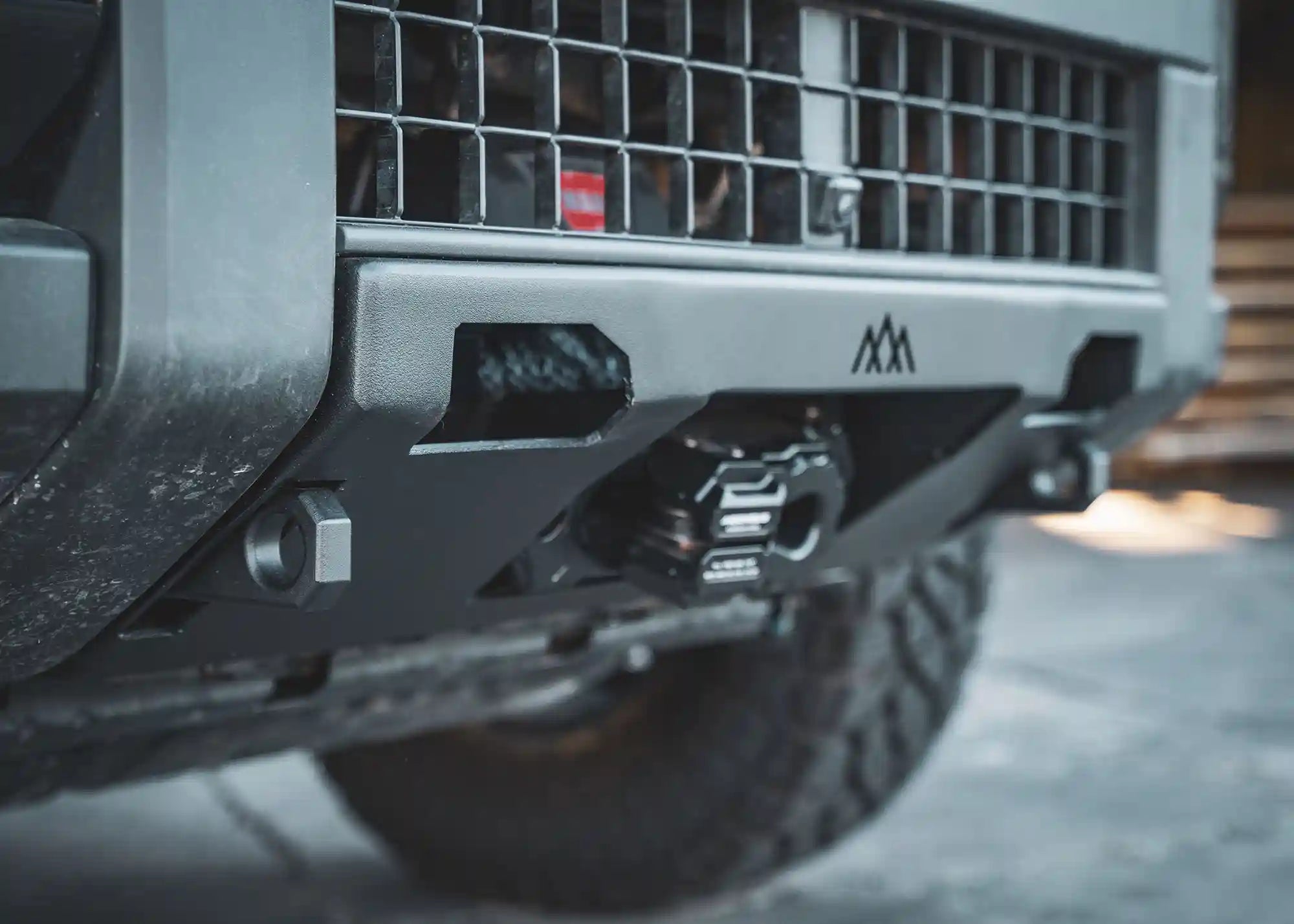 Close up of the premium powder coat finish on the Land Cruiser 250 Front Bumper for LC250 from Backwoods Adventure Mods
