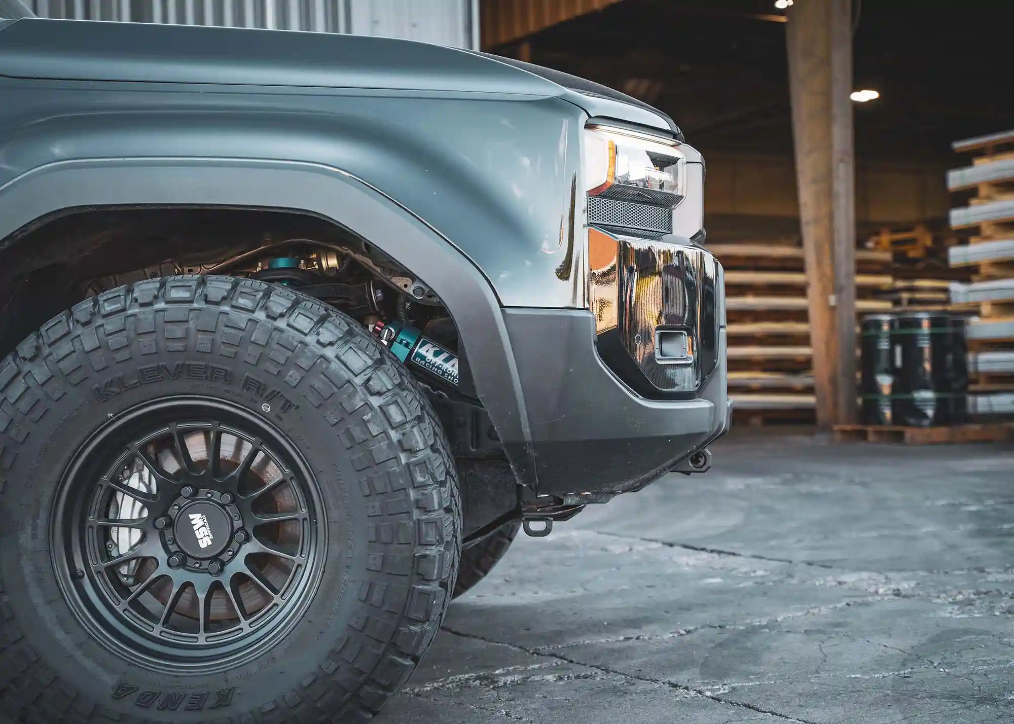 Image showing the side profile of the LC250 Front Bumper for Land Cruiser 250 from Backwoods Adventure Mods