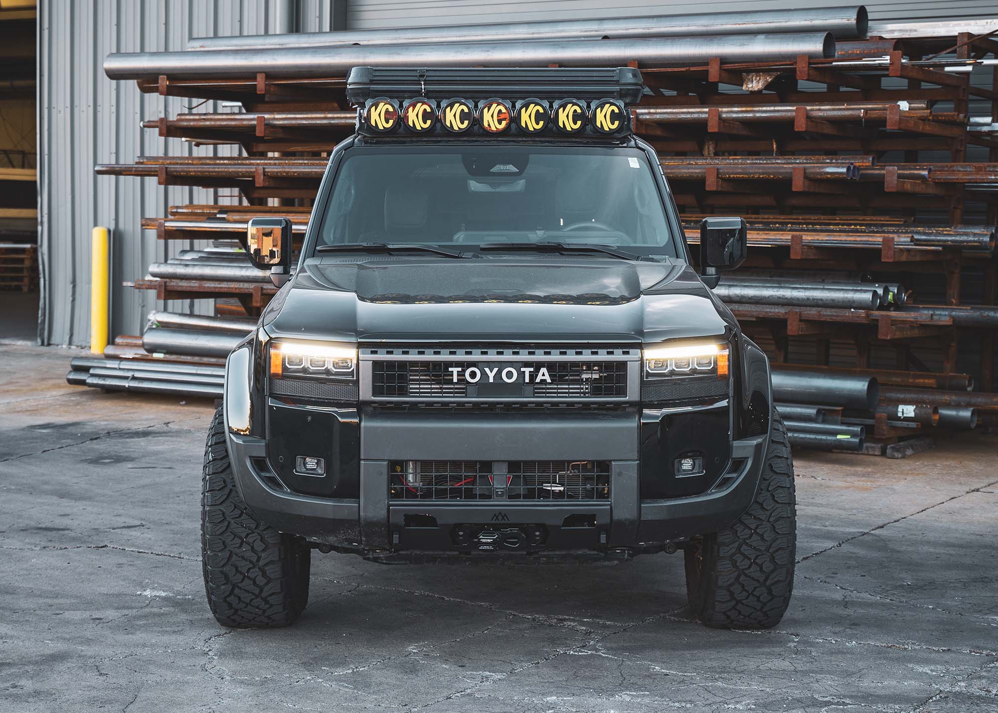 Image showing the front of the Land Cruiser 250 Front Winch Bumper for LC250 from Backwoods Adventure Mods