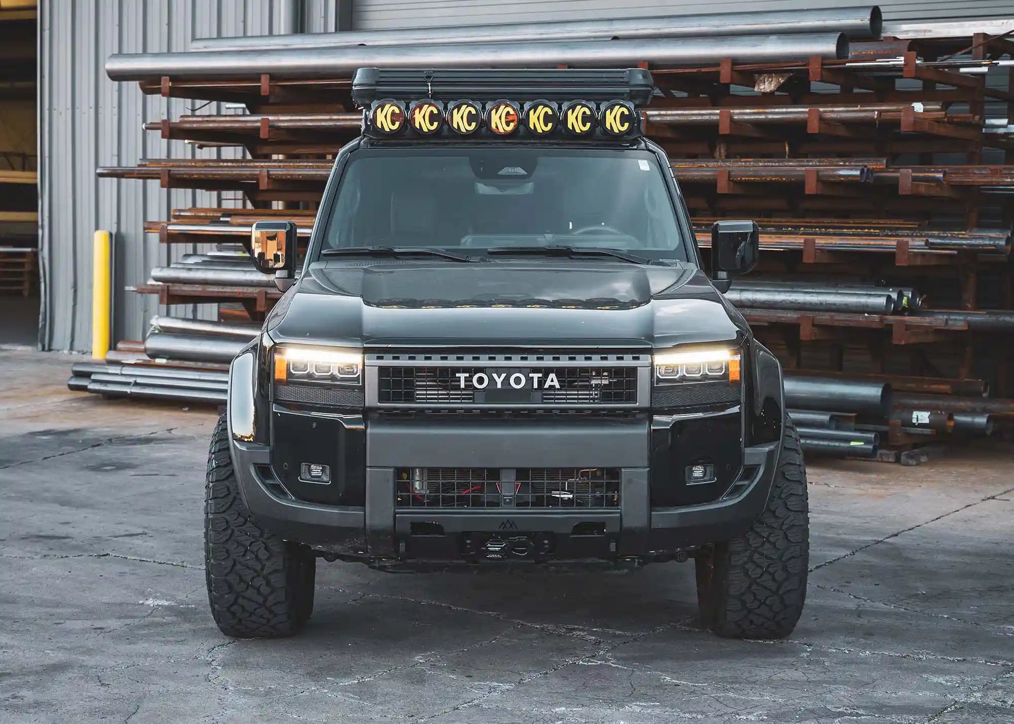 Image showing the front of the Land Cruiser 250 Front Winch Bumper for LC250 from Backwoods Adventure Mods