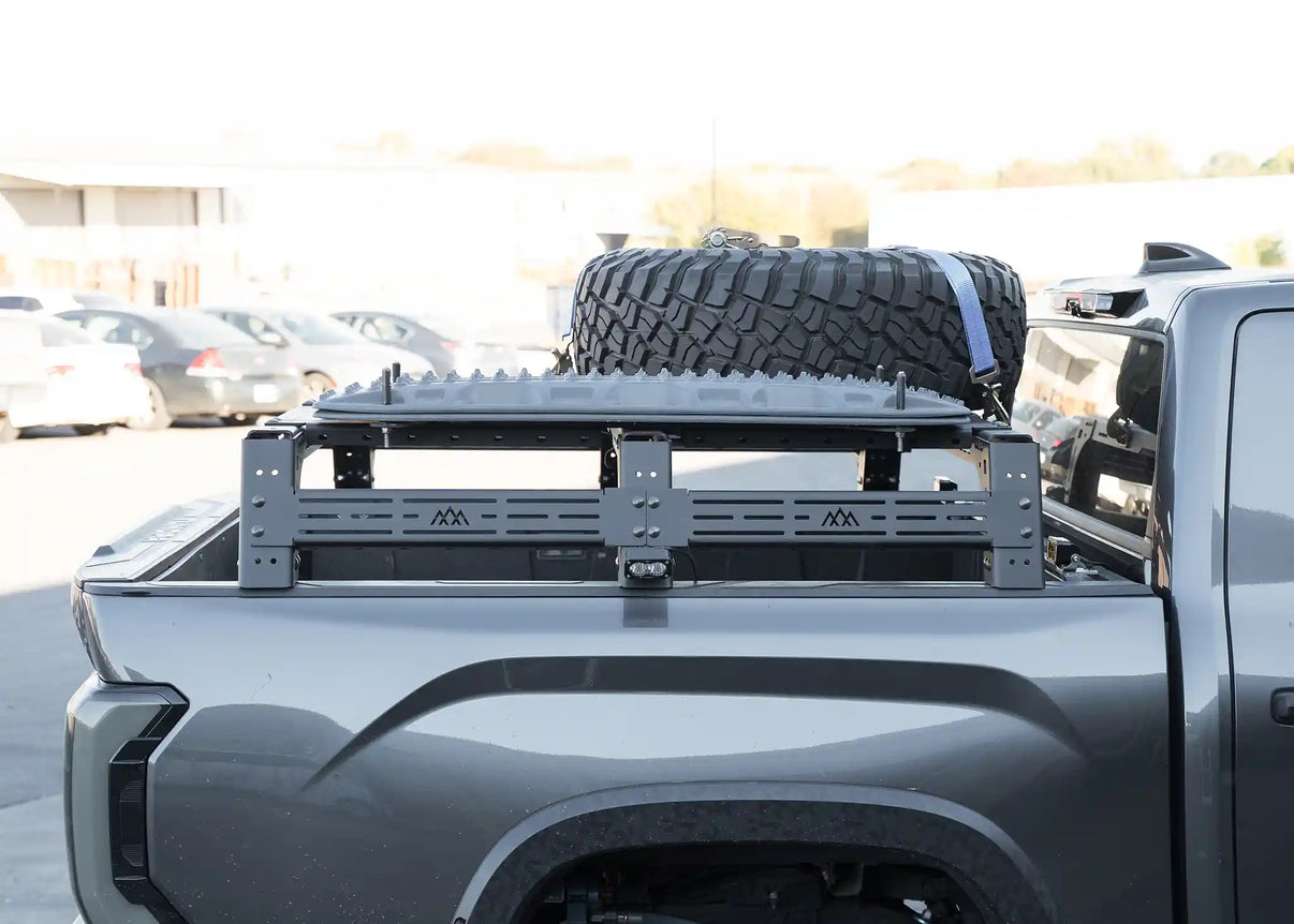 Backwoods Adventure Mods Mid-Height Toyota Tundra Bed Rack installed