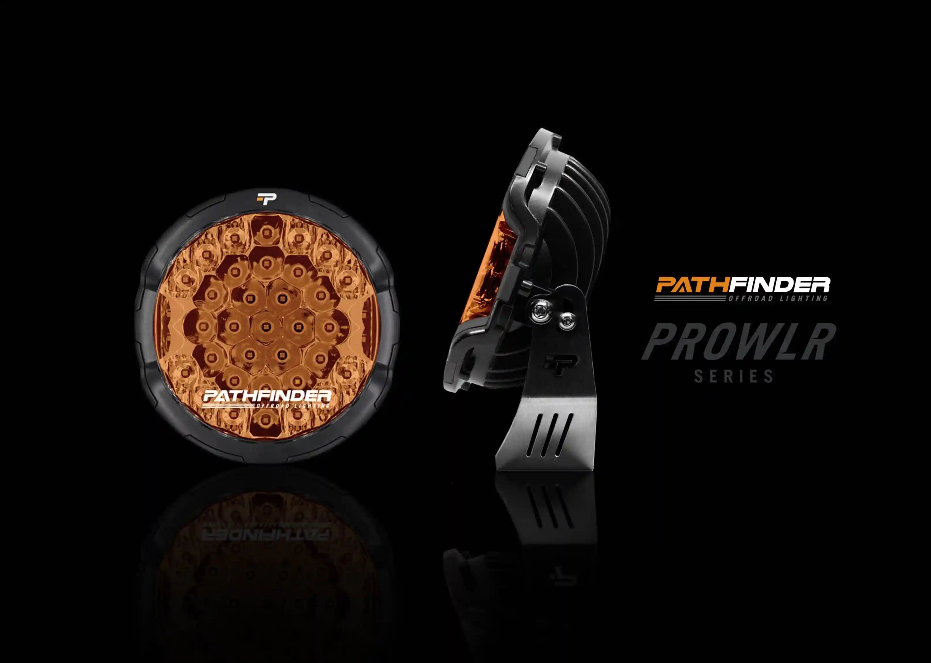 Pathfinder PROWLR 9" LED Off Road Driving Lights in true amber by Backwoods Adventure Mods