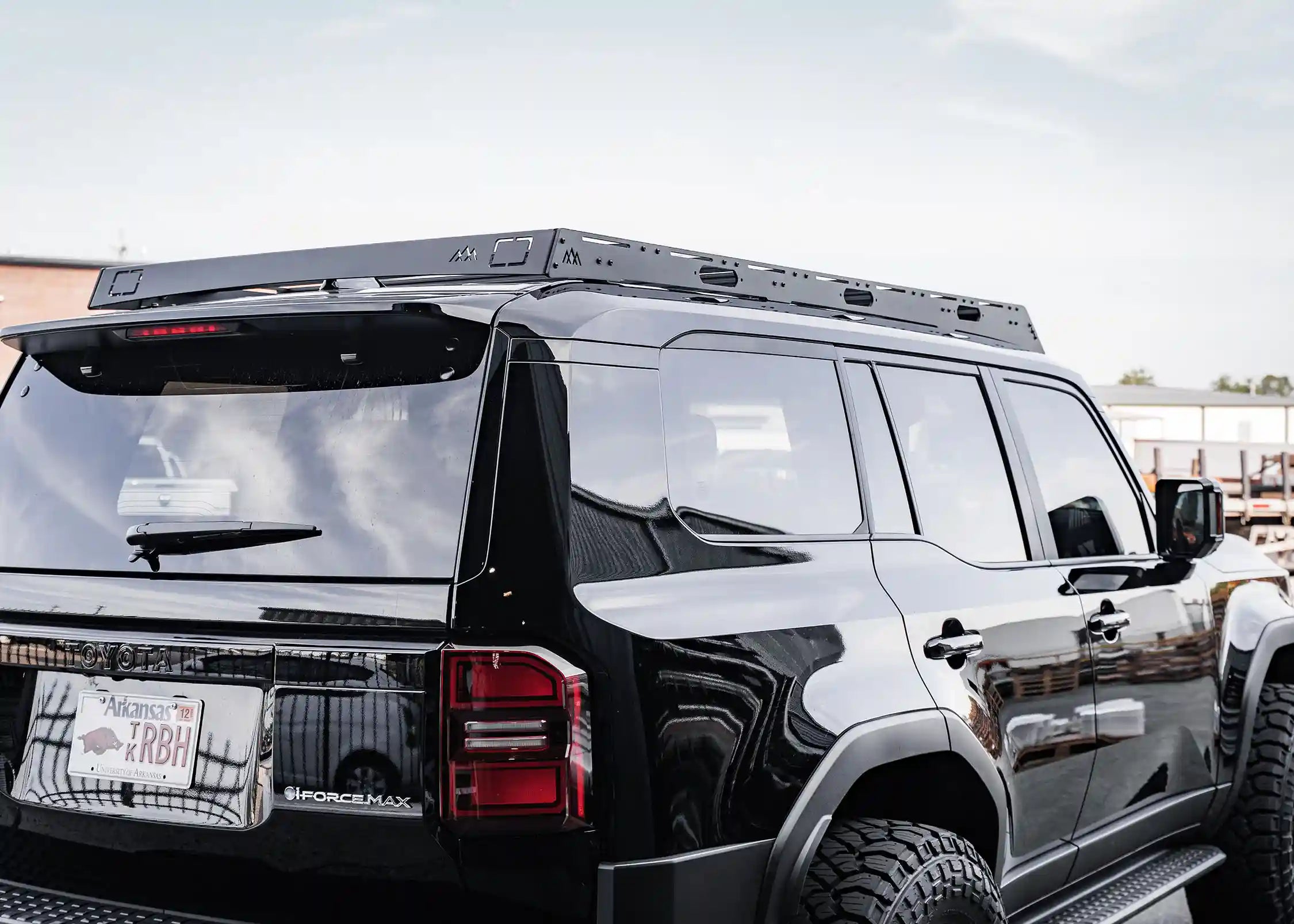 Back of the Backwoods Adventure Mods DRIFTR LC250 roof rack for Toyota Land Cruiser 250