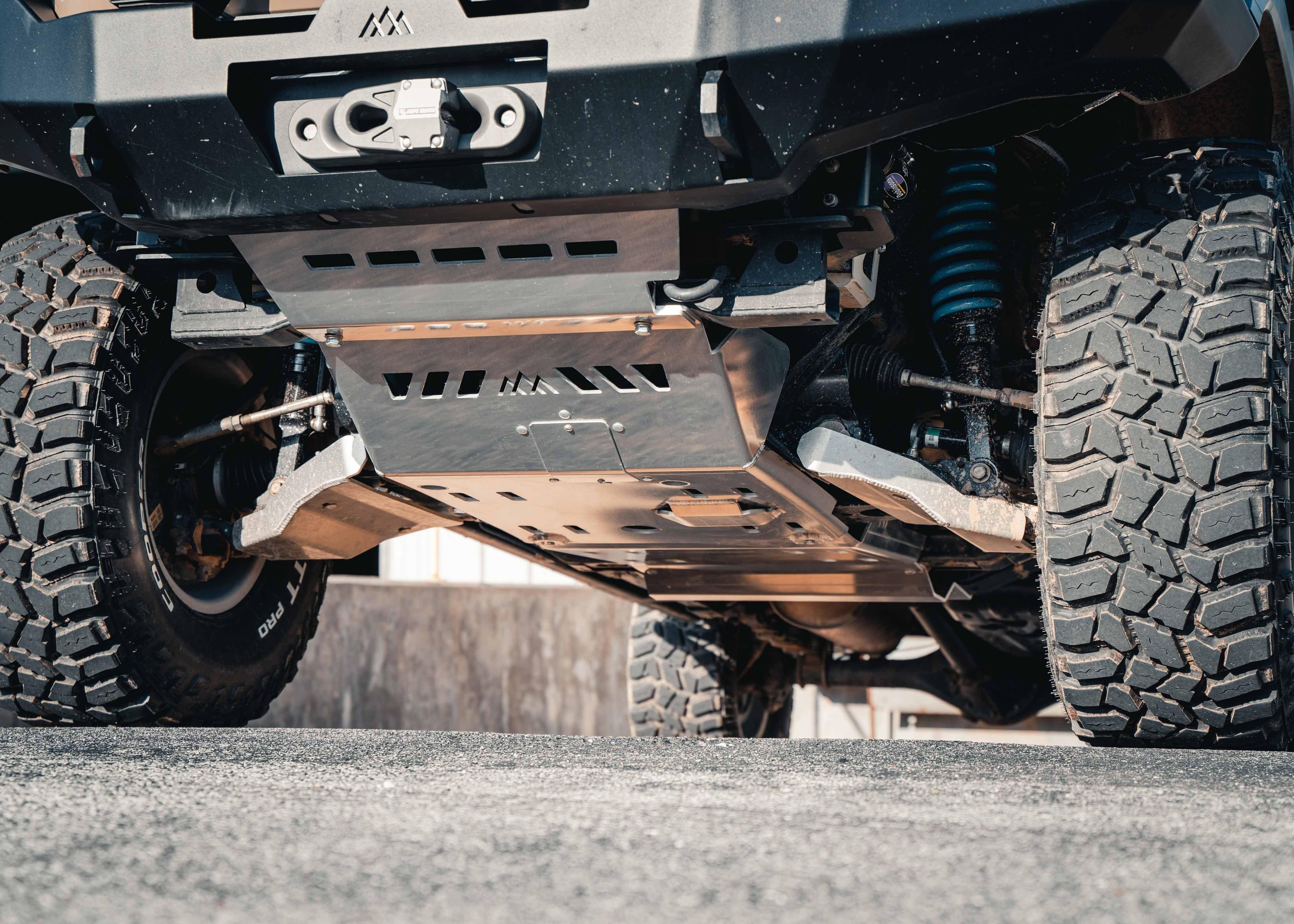2005+ Tacoma Full Aluminum Skid Plate System - RAW - Backwoods Adventure Mods
