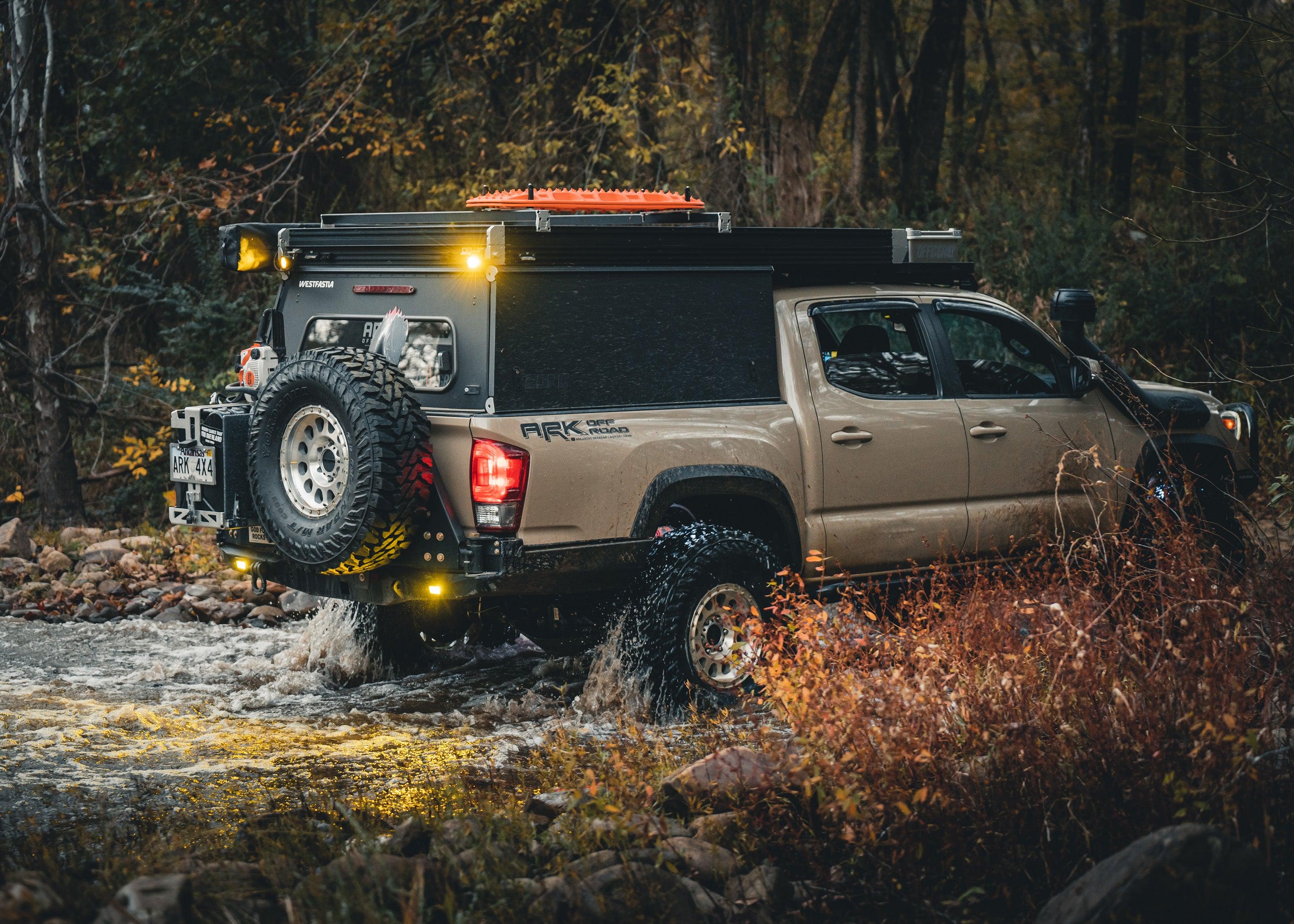 Toyota Tacoma (2016+) Hi-Lite High Clearance Dual Swing Out Rear Bumper - Backwoods Adventure Mods