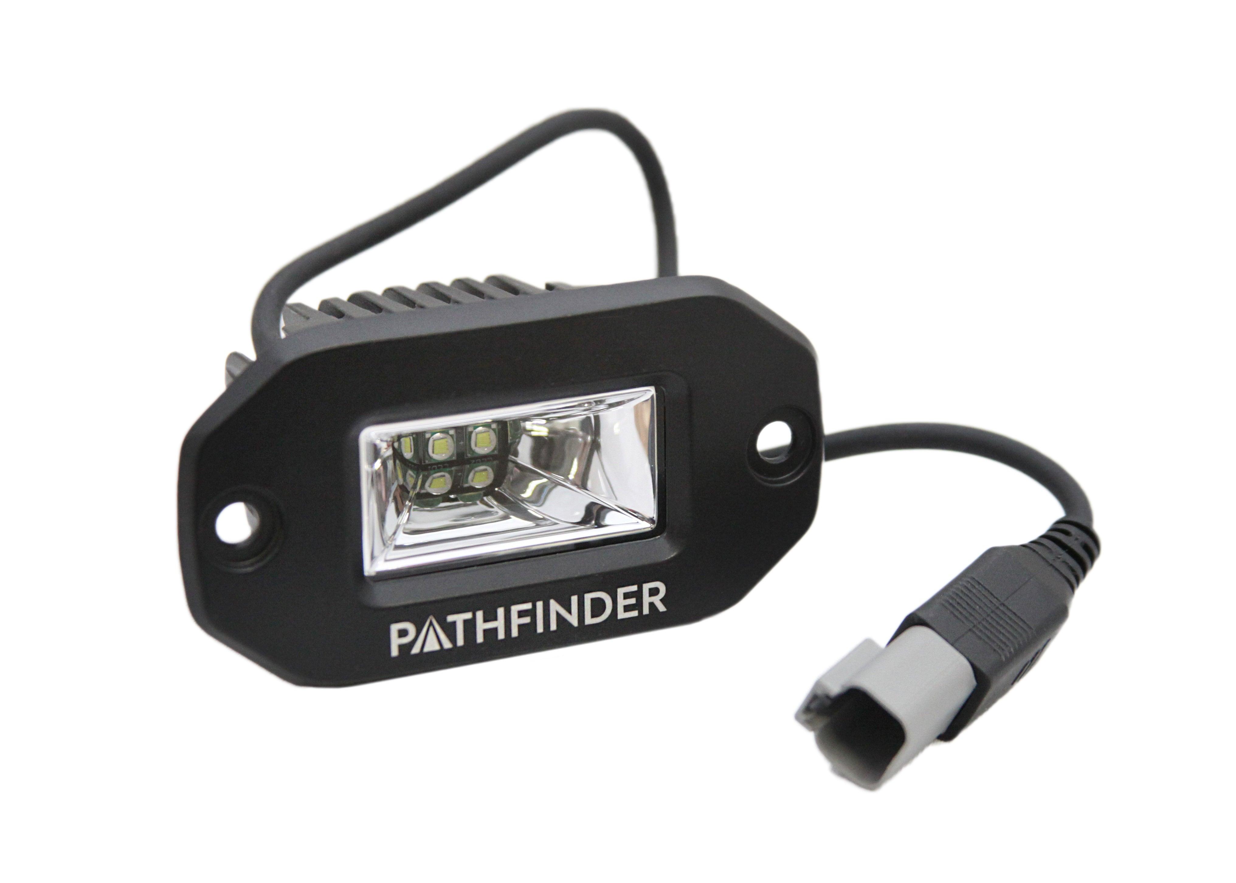 Wiring plug for the Pathfinder Flush Mount off road LED scene light for Backwoods Adventure Mods line of Toyota roof racks, bed racks, and off road bumpers